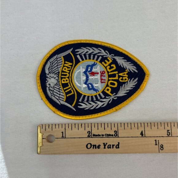 Lilburn Police GA Embroidered Patch Design Blue Yellow Georgia - Picture 3 of 3